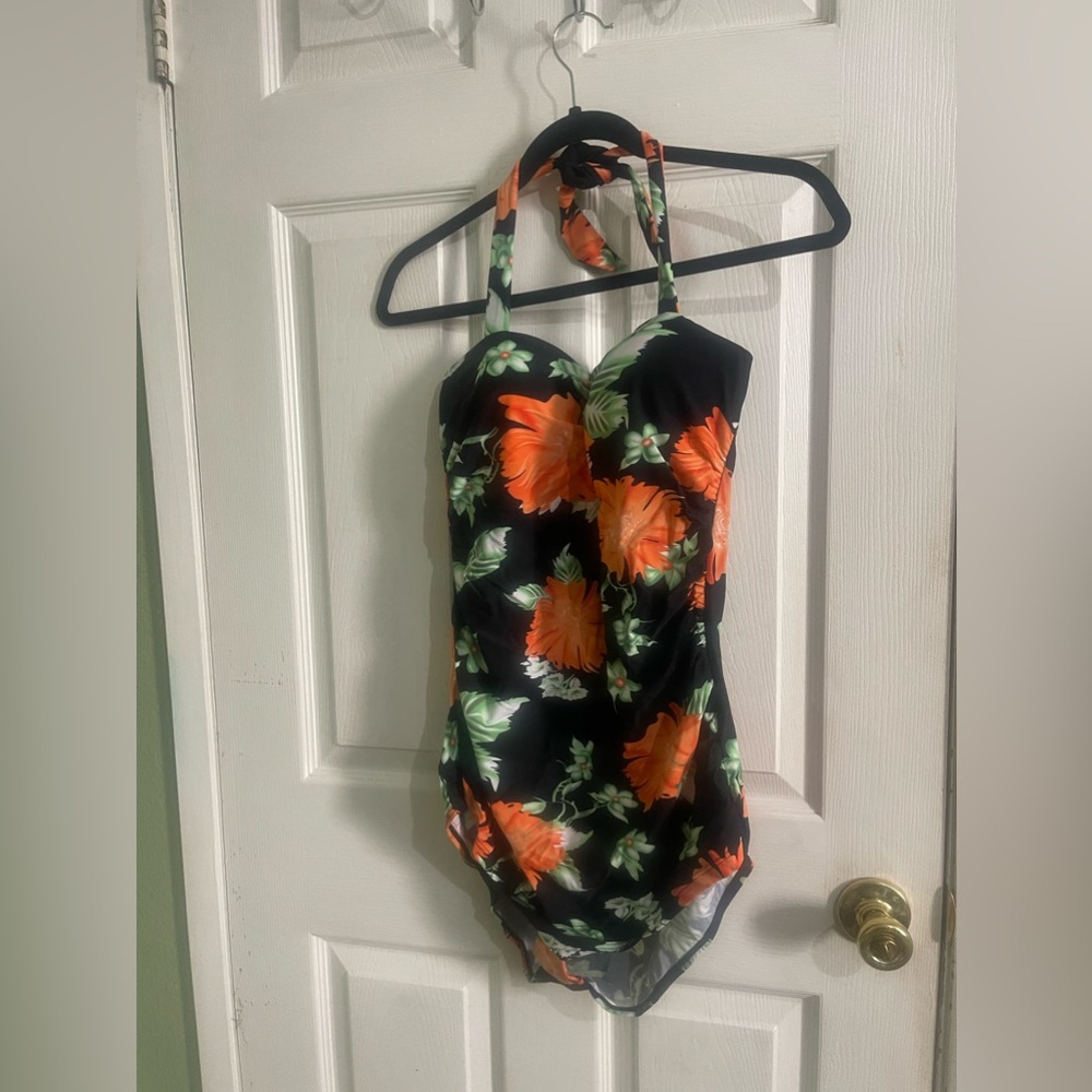 Summer Mae 50s Retro Vintage One Piece Pin Up Monokinis Swimsuit, X-Large - Picture 9 of 9